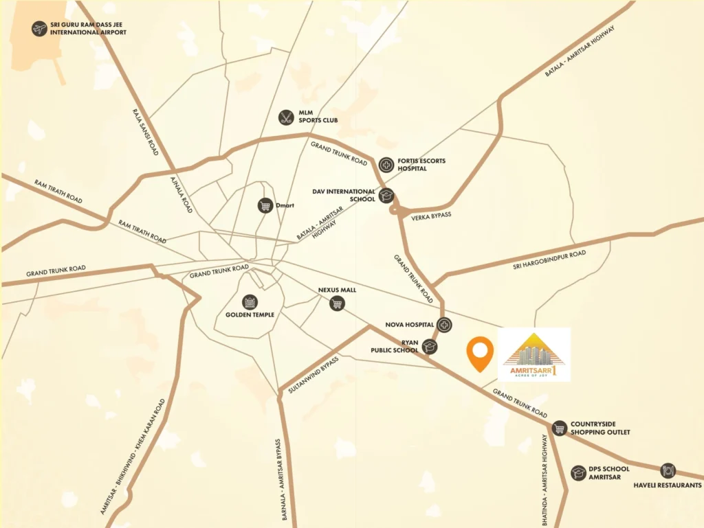 Location map of ATM Amritsar One in Amritsar