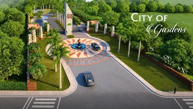 AIPL DreamCity NXT entrance and landscaped area